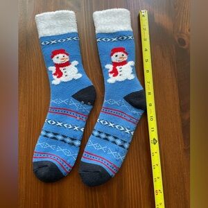Blue Snowman Patterned Socks